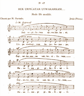 Yaraví, recogido por los d'Harcourt en jauja (c.1915)